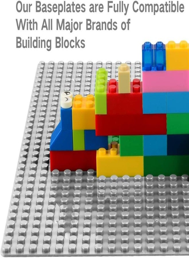 MIMAX Peel-and-Stick Baseplates 10PCS (10"x10"), Toy Building Brick Blocks Base Plates, Self Adhesive Baseplate for All Major Brands, Build On Table Wall (Light Gray) - Image 5